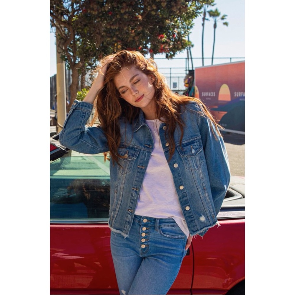 Vervet /New  NIGHT RIDER • POCKETED DISTRESSED DENIM JACKET - Picture 6 of 16